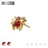 IMPLANT GRADE TITANIUM THREADLESS PUSH IN RED HEART CZ SPIDER TOP PART